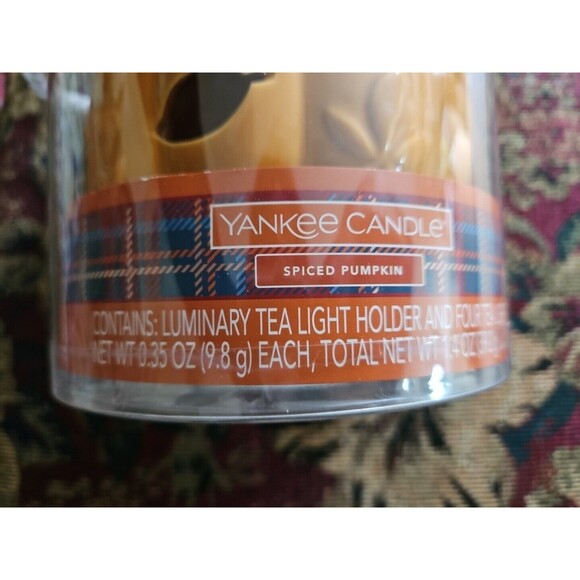 YANKEE CANDLE PUMPKIN LUMINARY TEALIGHT HOLDER Gift Set - New - Picture 3 of 3